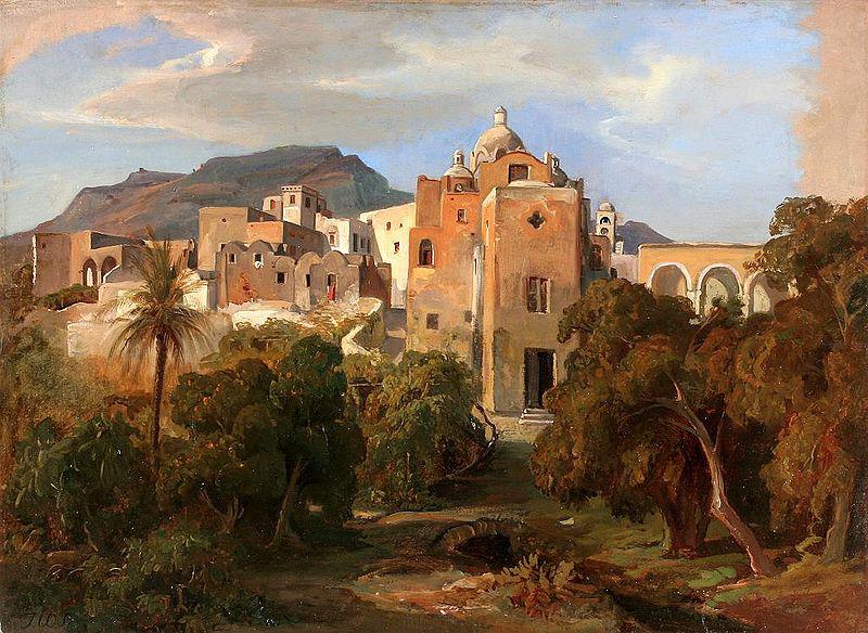 Johann Wilhelm Schirmer Capri mit Blick auf Santa Serafina Germany oil painting art